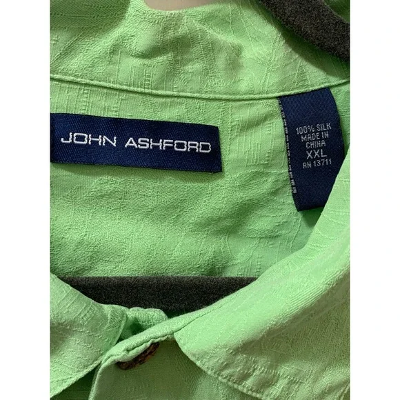 John Ashford Silk Button‎ Up Shirt Floral Print Short Sleeve Casual XXL - Picture 3 of 7